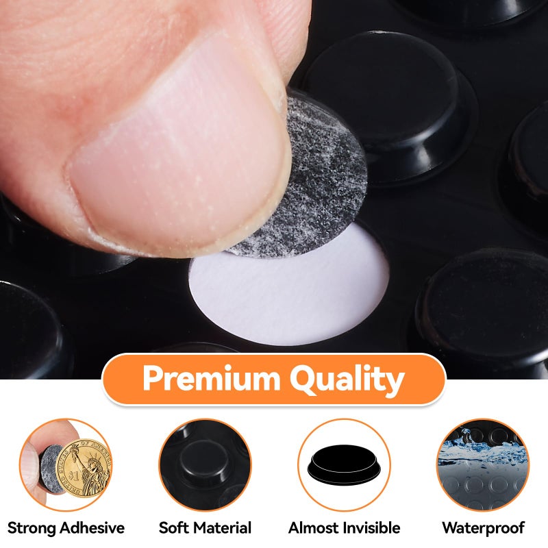 FURNIMATE Adhesive Rubber Feet 128PCS 1/2 inches, Self Adhesive Black Bumpers, Small Feet for Electronics - Image 5